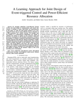 A Learning Approach for Joint Design of Event-triggered Control and
  Power-Efficient Resource Allocation
