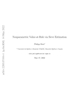 Nonparametric Value-at-Risk via Sieve Estimation