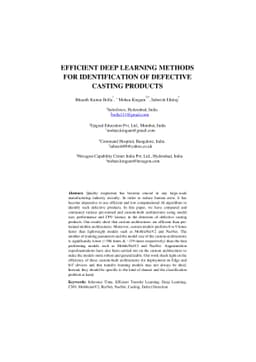 Efficient Deep Learning Methods for Identification of Defective Casting
  Products