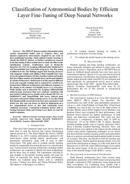 Classification of Astronomical Bodies by Efficient Layer Fine-Tuning of
  Deep Neural Networks