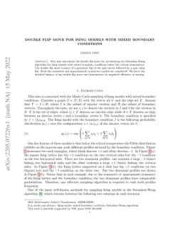 Double Flip Move for Ising Models with Mixed Boundary Conditions