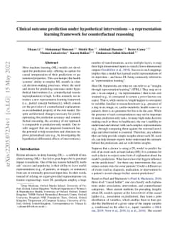 Clinical outcome prediction under hypothetical interventions -- a
  representation learning framework for counterfactual reasoning