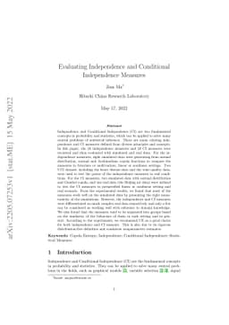 Evaluating Independence and Conditional Independence Measures