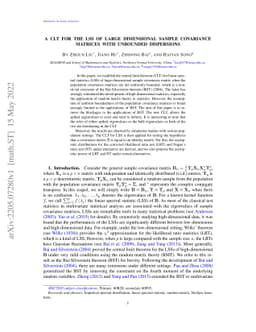 A CLT for the LSS of large dimensional sample covariance matrices with
  unbounded dispersions