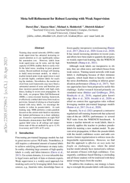 Meta Self-Refinement for Robust Learning with Weak Supervision