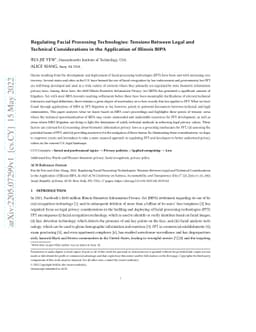 Regulating Facial Processing Technologies: Tensions Between Legal and
  Technical Considerations in the Application of Illinois BIPA