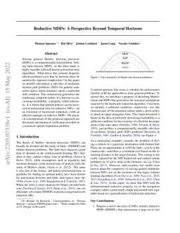 Reductive MDPs: A Perspective Beyond Temporal Horizons