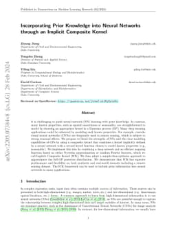 Incorporating Prior Knowledge into Neural Networks through an Implicit
  Composite Kernel