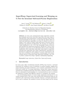 SuperWarp: Supervised Learning and Warping on U-Net for Invariant
  Subvoxel-Precise Registration