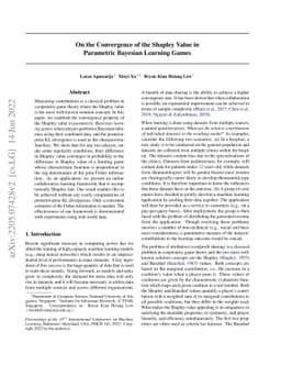 On the Convergence of the Shapley Value in Parametric Bayesian Learning
  Games