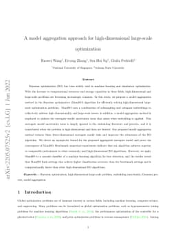 A model aggregation approach for high-dimensional large-scale
  optimization