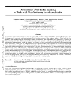 Autonomous Open-Ended Learning of Tasks with Non-Stationary
  Interdependencies