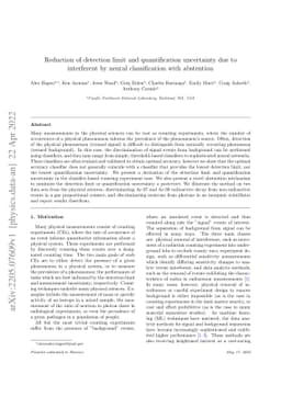 Reduction of detection limit and quantification uncertainty due to
  interferent by neural classification with abstention