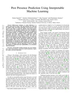 Pest presence prediction using interpretable machine learning