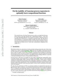 On the inability of Gaussian process regression to optimally learn
  compositional functions
