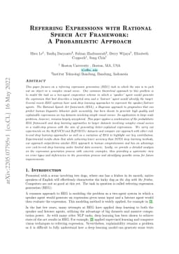 Referring Expressions with Rational Speech Act Framework: A
  Probabilistic Approach