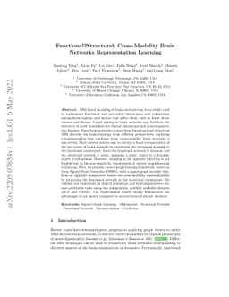 Functional2Structural: Cross-Modality Brain Networks Representation
  Learning