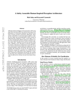 A Safety Assurable Human-Inspired Perception Architecture