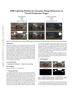 HDR Lighting Dilation for Dynamic Range Reduction on Virtual Production
  Stages