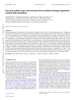 Fast and realistic large-scale structure from machine-learning-augmented
  random field simulations