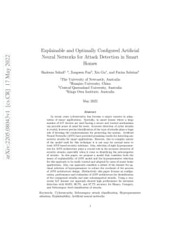 Explainable and Optimally Configured Artificial Neural Networks for
  Attack Detection in Smart Homes