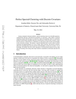 Perfect Spectral Clustering with Discrete Covariates