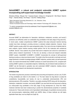HelixADMET: a robust and endpoint extensible ADMET system incorporating
  self-supervised knowledge transfer