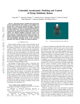 Centroidal Aerodynamic Modeling and Control of Flying Multibody Robots