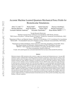 Accurate Machine Learned Quantum-Mechanical Force Fields for
  Biomolecular Simulations