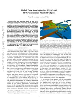 Global Data Association for SLAM with 3D Grassmannian Manifold Objects