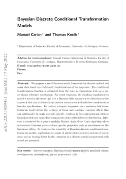 Bayesian Discrete Conditional Transformation Models