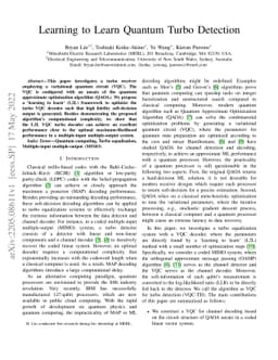 Learning to Learn Quantum Turbo Detection