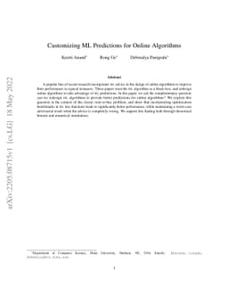Customizing ML Predictions for Online Algorithms