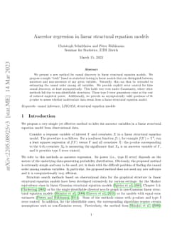 Ancestor regression in linear structural equation models