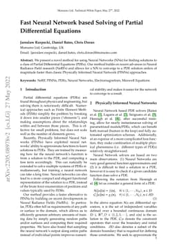Fast Neural Network based Solving of Partial Differential Equations