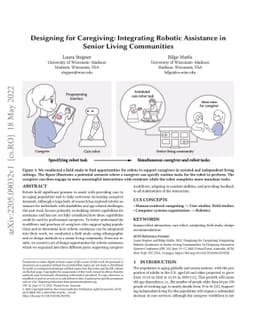 Designing for Caregiving: Integrating Robotic Assistance in Senior
  Living Communities