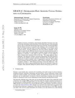 GRACE-C: Generalized Rate Agnostic Causal Estimation via Constraints