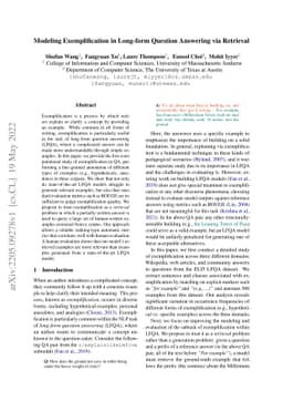 Modeling Exemplification in Long-form Question Answering via Retrieval