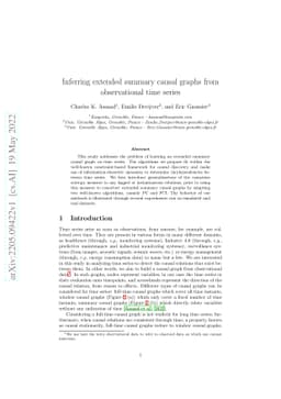 Inferring extended summary causal graphs from observational time series
