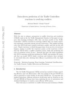 Data-driven prediction of Air Traffic Controllers reactions to resolving
  conflicts