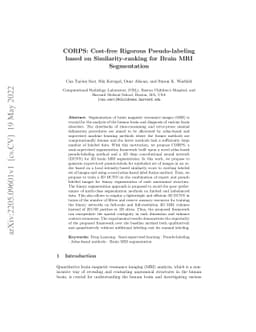 CORPS: Cost-free Rigorous Pseudo-labeling based on Similarity-ranking
  for Brain MRI Segmentation