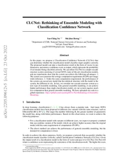 CLCNet: Rethinking of Ensemble Modeling with Classification Confidence
  Network
