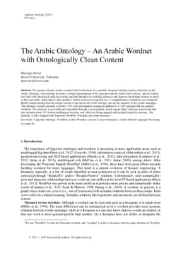 The Arabic Ontology -- An Arabic Wordnet with Ontologically Clean
  Content