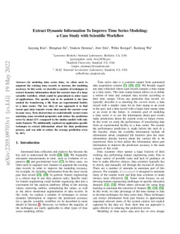 Extract Dynamic Information To Improve Time Series Modeling: a Case
  Study with Scientific Workflow