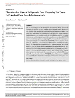 Dissemination Control in Dynamic Data Clustering For Dense IIoT Against
  False Data Injection Attack