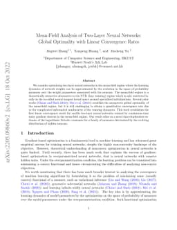 Mean-Field Analysis of Two-Layer Neural Networks: Global Optimality with
  Linear Convergence Rates