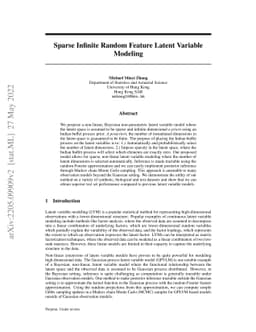Sparse Infinite Random Feature Latent Variable Modeling