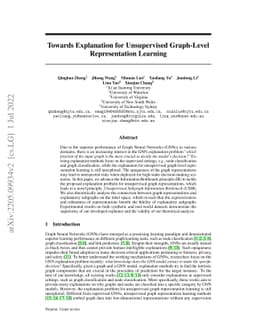 Towards Explanation for Unsupervised Graph-Level Representation Learning