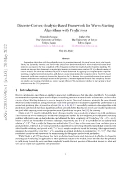 Discrete-Convex-Analysis-Based Framework for Warm-Starting Algorithms
  with Predictions