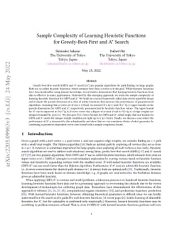 Sample Complexity of Learning Heuristic Functions for Greedy-Best-First
  and A* Search